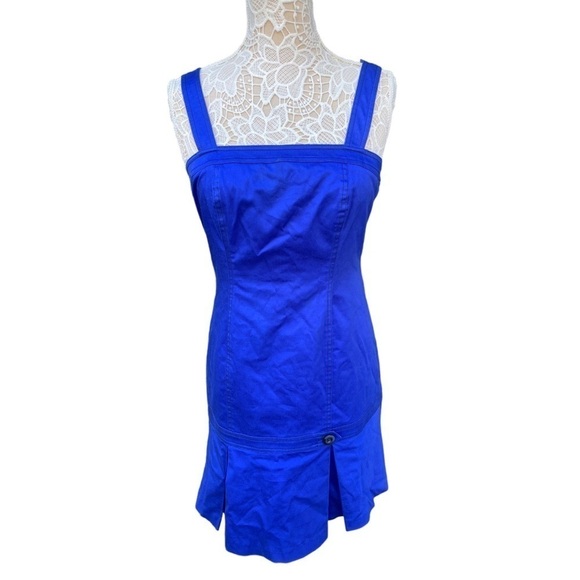 Ellen Tracy Ruffle Hem Bright Blue Mini Dress | Size: 4 - Picture 1 of 14
